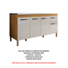 Gabinete P/ Pia 150cm Balcão Multiuso Cozinha Armário Freijó/ Off-white - 4