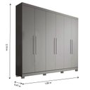 Ver imagem 3 de Guarda Roupa Casal 180cm 6 Portas 2 Gavetas com Pés Rio Espresso Móveis