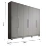 Guarda Roupa Casal 180cm 6 Portas 2 Gavetas com Pés Rio Espresso Móveis - 3