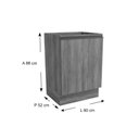 Ver imagem 3 de Gabinete de Cozinha Modulado Balcão Maxxi G742 C/ 1 Porta S/ Tampo 60cm Canela - Kappesberg