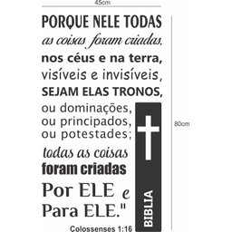Adesivo de Parede Versículo Colossenses Frases Biblicas - 2