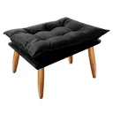 Ver imagem 1 de Puff Opala Slim Suede Pés Palito Decorativo Sala de Estar - Mercado Dos Móveis:preto