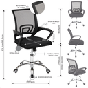 Ver imagem 6 de Cadeira Diretor Escritório Giratória Cor Preto Barata Mesh