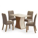 Ver imagem 2 de Conjunto Sala de Jantar Mesa 120 cm Tampo MDF 4 Cadeiras Layla Confort Casa 812