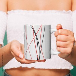 Linhas abstratas - Caneca de qualidade premium É DeCoração Caneca Premium - 325mL - 2