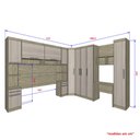 Ver imagem 4 de Guarda Roupa Dormitório Modulado Master Casal Queen 1,58 m Canto c/ Mesa Escrivaninha e Nicho - Luci