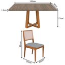 Ver imagem 3 de Conjunto Mesa Isabela 1,2m Freijó Pés Cerejeira 4 Cadeiras Suellen Design Premium Sala - Cinza Linho