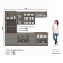 Ver imagem 4 de Cozinha Compacta 5 Peças 100% MDF com Torre Quente 2 Fornos e Tampo para Cooktop Americana Cinza/Nature