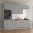 Ver imagem 1 de Cozinha Compacta 5 Peças 100% MDF com Torre Quente 2 Fornos e Tampo para Cooktop Americana Cinza/Nature