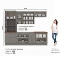 Ver imagem 4 de Cozinha Compacta 5 Peças 100% MDF com Torre Quente 2 Fornos e Tampo para Cooktop Americana