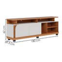 Ver imagem 3 de Rack Bancada Tv 75 Pol 180 Cm Jurere Freijo Off White Matte Colibri