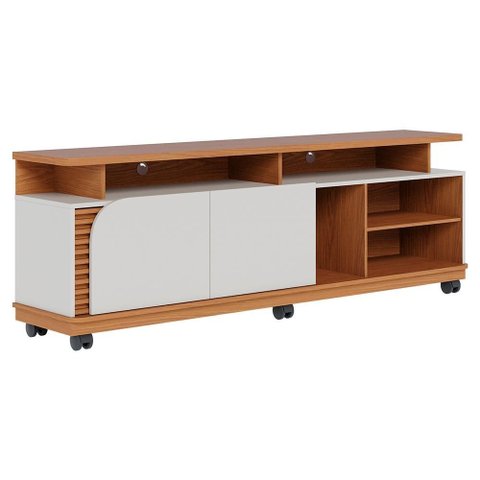 Rack Bancada Tv 75 Pol 180 Cm Jurere Freijo Off White Matte Colibri