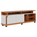 Ver imagem 1 de Rack Bancada Tv 75 Pol 180 Cm Jurere Freijo Off White Matte Colibri