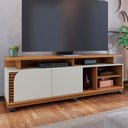 Ver imagem 2 de Rack Bancada Tv 75 Pol 180 Cm Jurere Freijo Off White Matte Colibri