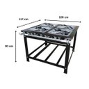 Ver imagem 4 de Fogão Profissional Industrial 4 Bocas com Grelhas de 30x30 para Panelas Grandes Sebem