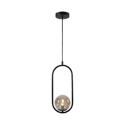 Kit 2 Pendentes Luminária Jabuticaba Globo Preto/ambar Inl79