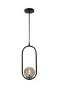 Ver imagem 1 de Kit 2 Pendentes Luminária Jabuticaba Globo Preto/ambar Inl79