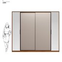 Ver imagem 5 de Guarda Roupa Casal 4 Portas com Espelho e 4 Gavetas Estônia - Nogueira/nude Prime Tx