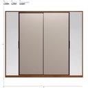 Ver imagem 2 de Guarda Roupa Casal 4 Portas com Espelho e 4 Gavetas Estônia - Nogueira/nude Prime Tx