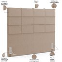 Ver imagem 5 de Kit Cabeceira Cama Box Casal 140cm com Calçadeira Roma W01 Linho Bege Escuro - Lyam Lyam Decor