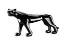 Ver imagem 1 de Escultura Estátua Pantera Caminhando Grande 88cm:preto Brilho
