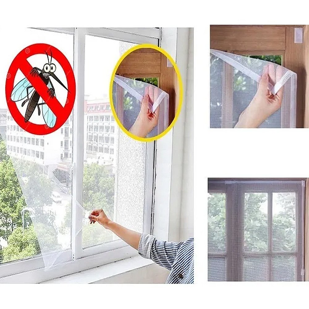 Tela Mosquiteiro em Poliéster Branco com Velcro 80 cm x 1,20 m - 2