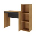 Ver imagem 3 de Escrivaninha com Estante Montana em 120cm Marrom/Lamina Mel/Preto