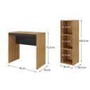 Ver imagem 4 de Escrivaninha com Estante Montana em 120cm Marrom/Lamina Mel/Preto