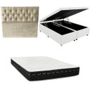 Ver imagem 1 de Cama Box Baú Bipartida Blindada + Colchão Eagle Molas Bonnel 22cm | Kit Completo com Cabeceira Boton