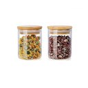 Ver imagem 1 de Kit 2 Potes Vidro Tampa Bambu Hermético Temperos 200ml
