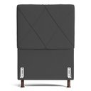 Ver imagem 2 de Cabeceira Cama Box Solteiro Mel 90cm com Frame Suede Cinza - Desk Design