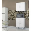 Ver imagem 2 de Armário Aéreo 2 Portas + Balcão 2 Portas Branco - Rede Móveis