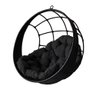 Balanço Suspenso Ninho em Fibra Sintética Artesanal e Almofada Preto - 1