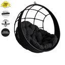 Ver imagem 5 de Balanço Suspenso Ninho em Fibra Sintética Artesanal e Almofada Preto