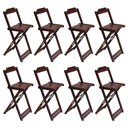 Ver imagem 4 de Kit 2 Jogos De Mesa Bistrô De Madeira Com 4 Cadeiras Dobravel Imbuia - Marrom