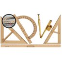 Ver imagem 1 de Kit Geométrico do Professor Mdf Com Régua 1 Metro, 1 Compasso Para Quadro Branco 40 cm, 1 Esquadro 3