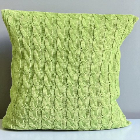 Capa de Almofada Tricot 45x45 Capa Almofada Decorativa Natal Verde