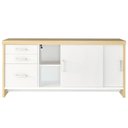 Ver imagem 3 de Balcão Multiuso Escritório 2 Portas 3 Gavetas Atria Executiva A02 Carvalho Branco - Lyam Decor