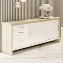 Ver imagem 2 de Balcão Multiuso Escritório 2 Portas 3 Gavetas Atria Executiva A02 Carvalho Branco - Lyam Decor