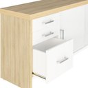 Ver imagem 4 de Balcão Multiuso Escritório 2 Portas 3 Gavetas Atria Executiva A02 Carvalho Branco - Lyam Decor
