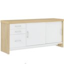 Ver imagem 1 de Balcão Multiuso Escritório 2 Portas 3 Gavetas Atria Executiva A02 Carvalho Branco - Lyam Decor
