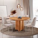 Ver imagem 1 de Sala de Jantar Mesa Selene Tampo 135cm Laminado com 4 Cadeiras Vicenza Moderna Mobilia