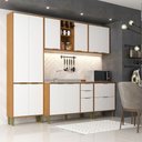 Ver imagem 2 de Cozinha Compacta Domus 10 Portas 5 Gavetas Nogal/branco - Hecol Móveis