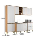 Ver imagem 4 de Cozinha Compacta Domus 10 Portas 5 Gavetas Nogal/branco - Hecol Móveis
