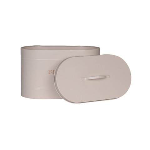 Porta Pão em Aço Inoxidável com Tampa - Areia - 34x18x20cm