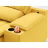 Sofá com Porta Copos Carregador USB Ret Rec Murano 2,30m Velosuede Canário - NETSOFAS - 7