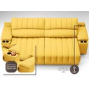 Ver imagem 2 de Sofá com Porta Copos Carregador USB Ret Rec Murano 2,30m Velosuede Canário - NETSOFAS