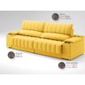 Sofá com Porta Copos Carregador USB Ret Rec Murano 2,30m Velosuede Canário - NETSOFAS - 3