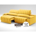 Ver imagem 6 de Sofá com Porta Copos Carregador USB Ret Rec Murano 2,30m Velosuede Canário - NETSOFAS