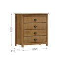 Ver imagem 2 de Cômoda Madeira Maciça 4 Gavetas Quarto Closet Boho Rústico:freijo